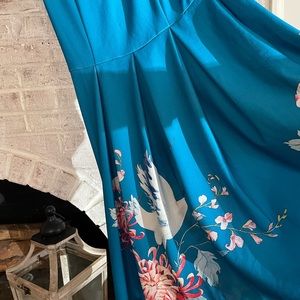 Blue floral dress with designs